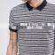Best Sell Custom Men Short Sleeve Striped Yarn Dyed Classic Collar Polo Shirt With All Over Aztec Print Custom Logo