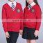 2017 new design V neck plain knit cardigan shool uniform sweater