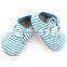 Blue suede leather cheap price wholease baby shoes