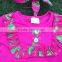 2-7years girls clothing sets children hot pink clothes tops t shirt + pants baby kids suits 2 pcs suit retail with accessories