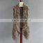 Dark grey color imitation rex rabbit faux fur vest for ladies