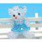 Crystal 3d Beaded Girl Teddy Bear 4mm Bicone Beads Charm