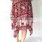 2013 Summer Fashion Art Print Elephant in Red Rayon Women Ladies Skirt .