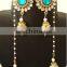 Indian Kundan Bridal Earring with Long Beaded ear chain-Pakistani Bridal Jewellery-Antique Gold Plated Pearl Earrings Wholesale