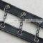 Factory direct black pu leather lace iron chain lace trimming