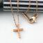 Stainless Steel Cross Pendant Religious Jewelry Necklace Pendant Rose Gold Necklace