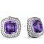 Silver Jewelry Albion Earrings with Amethyst and Diamonds(E-062)