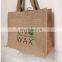 promotional Custom printing Eco nature heavy duty large grocery jute burlap tote bag