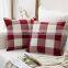 home decorative linen woven plaid cushion covers for Sofa set