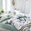 i@home 100% cotton modern bedding sets linen sheets duvet cover with palm leaves delicate pattern for living room