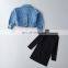 Autumn 2020 new childrens girls denim jacket 2pcs Suit set