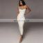 Sexy Exposed Backpack Hip Slim New Women's Contrast Color Strap Dress Women