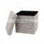 Customized Factory Wholesale Living Room Furniture Fabric Linen Folding Ottoman Stool with Storage