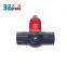 High quality plastic fitting red handle grey color upvc compact ball valve for swimming pool