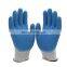 Guantes de trabajo para hombres, guantes de seguridad de trabajo con revestimiento de arrugas de latex azul