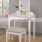 White finished makeup table bathroom vanity mirror