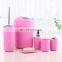 Modern Design Best selling Home Black White Bathroom accessories 6-piece plastic bathroom sets for bathroom use