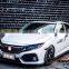 Runde PP Material Body Kit With Front Rear Bumper Grille Side Skirt Spoiler For 2016-2019 Honda Civic 10th Generation Bodykit