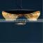 Italy Nordic Creative Black Gold Foil Chandelier Bedroom Art Modern Elegant Metal Hat Pendant Light
