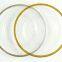 Cheap Wholesale 13 inches Gold Silver Edged Glass Charger Plate