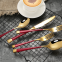 Luxury Stainless Steel Wedding Banquet White And Gold Plated Cutlery Silverware Flatware Spoon And Fork Set