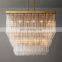 Cielo Modern Linear Chandelier Large American Glass Tube Brass Lamp LED Light Source for Hotel Dining Restaurant Decor