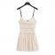 Spring new European and American style small bow decoration texture slim fit suspender dress for women