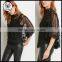 Autumn 2015 Sheer Lace Womens Black Mesh Tops with Batwing Sleeves