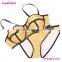 Vintage Stripe High Waist Halter Bikini