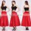 Elegant Ladies Women Retro Ponte Midi A-Line Pleated Swing Skirt