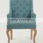 button design solid oak shape back fabric chair/french style armchair (CH-270-OAK)