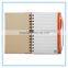 Promotional advertising customized spiral eco notebook with pen attached