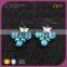 E75317K01 STYLE PLUS Shining Bule Crystal Stone Earrings for Women From Mid-night City Collection Series
