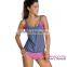 Hot Sale Wholesale Black Layered-Style Striped Swimwear Women One Piece