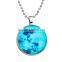 DIY jewelry Round Glass Necklace Earth in the Universe Glowing in The Dark Jnecklace