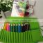 jumbo triangle color pencils in green cloth bag, senior grade color pencil/ jumbo colored pencils