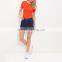 Women's Orange Basic Crew Neck Cotton Ribbed Tee Short Sleeve Stretchy Tee Shirt Top Guangzhou Supplier Manufacturer