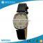 Fashion latest circle simple dial leather strap japan movt ladies watch