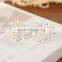New Brand Design Hollow Out Flower Bow Stud Earrings With Shiny Crystal Simple Metal Ear for Women Earrings Jewelry