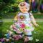 wholesale baby sisters ruffle satr print girl boutique clothing letter print long dress for 4th of july