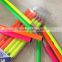 7" standard size round shape neon color body soft wood pencil sharpened with dipped top