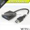 Vision new product for 2016 support win 7/8 blue 15cm USB 3.0 to VGA adapter