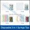 White/Multicolored Disposable dental 3 ways Air-water syringe tips