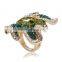 Sylish Fashion Jewelry Rings Blue Red Green Austrian Crystal 18k Gold Gp Flower Ring