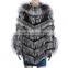 Women beautiful fur poncho silver fox fur poncho rex rabbit fur poncho sale KZ150082                        
                                                                                Supplier's Choice