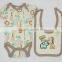 custom make healthy fabric lovely cartoon pattern with cute bibs childrens clothing