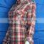 Yarn dyed flannel check ladies tops latest fashion