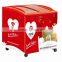 151L curved glass top door freezer small ice cream chest freezer with back to front push and pull door design