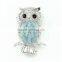 Prcious Colorful Opal Women Brooches Micro Pave Setting Crystal Owl Gold Silver Plated Clothes Pin Clasp