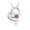 New Design Drop Necklace Box Chain White Charming Alloy Heart Crystal Pendant Choker Jewelry For Lady